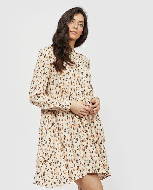 Vestido estampado curto