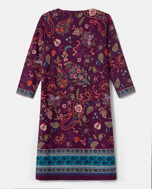 Vestido tipo túnica com estampado paisley