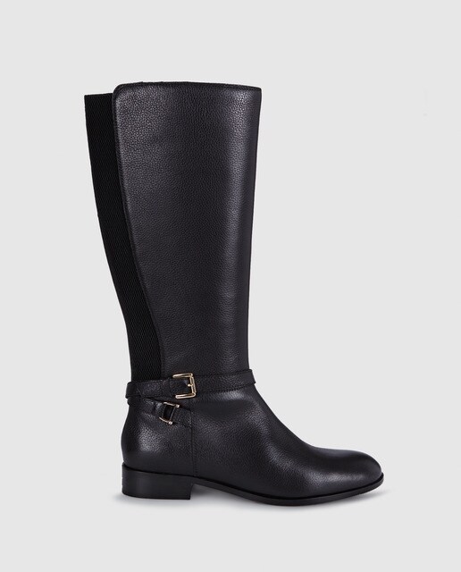 Botas de mulher Antea em pele pretas