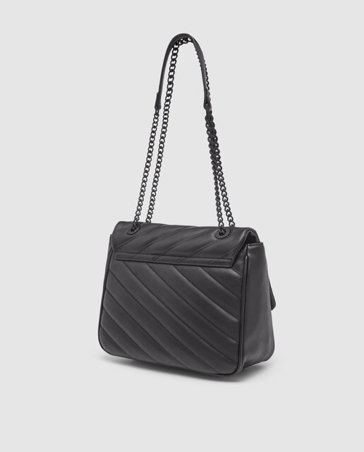 Bandolera de mujer Gloria Ortiz Polly acolchada en negro con solapa