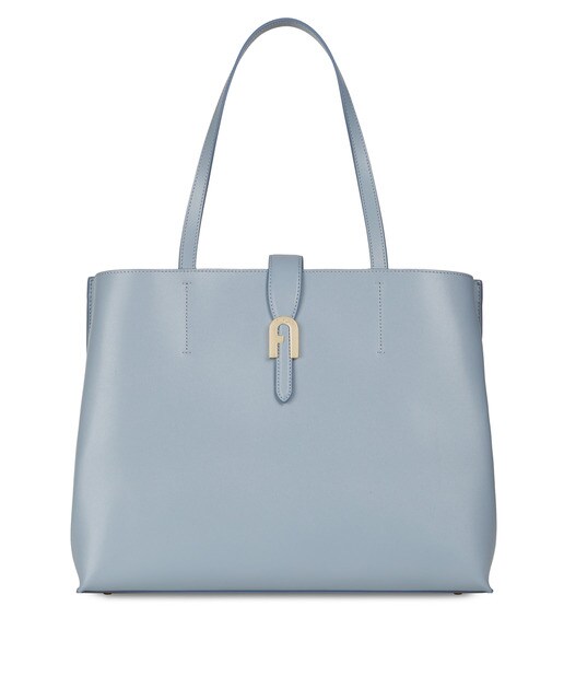 Tote grande Furla Sofia de piel en azul claro con apoyos metálicos