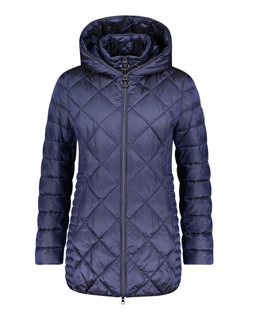 Parka curta com capuz e fecho de correr