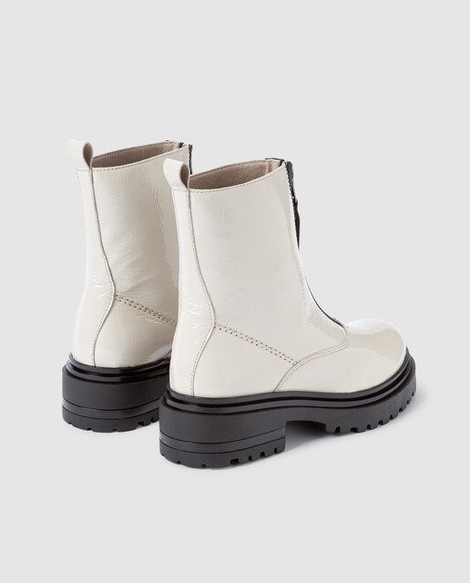 Botines de mujer Alpe de charol blanco