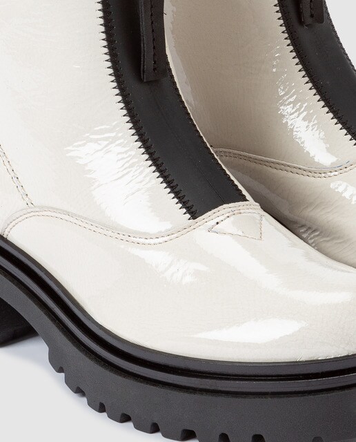 Botines de mujer Alpe de charol blanco