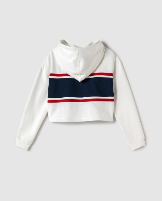 Sweatshirt branca ''USA'' com capuz