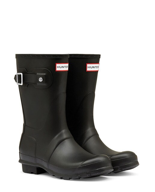 Botas de agua de mujer Hunter de color negro con adorno de hebilla