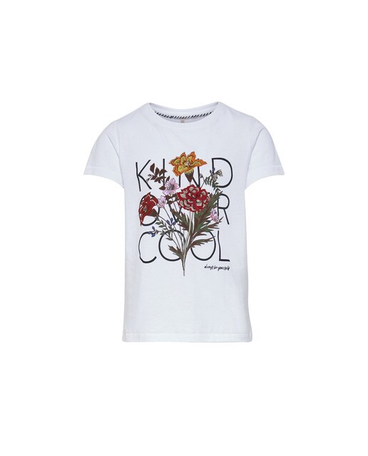 Camiseta de niña blanca manga corta