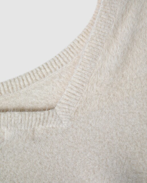 Camisola de malha de pêlo cru