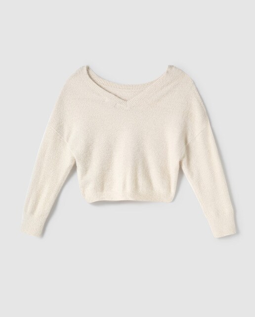 Camisola de malha de pêlo cru