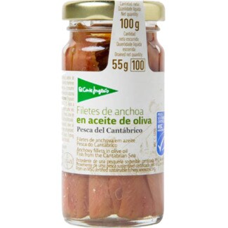 El Corte Inglés Filetes de Anchova em Azeite frasco 55 g