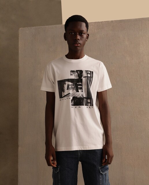 Camiseta en algodón BCI de hombre blanca de manga corta