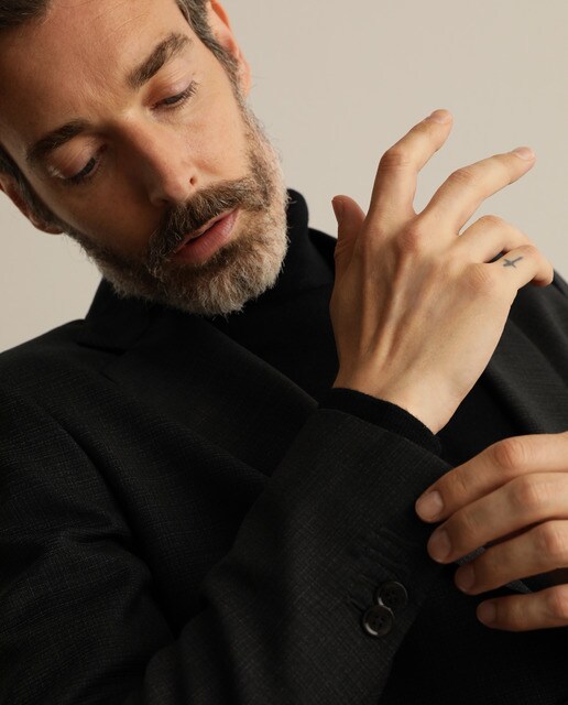 Traje de la colección Black de hombre slim jaspeado gris