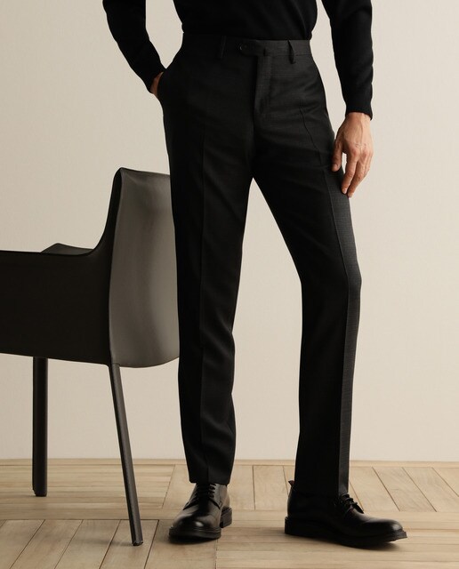 Traje de la colección Black de hombre slim jaspeado gris