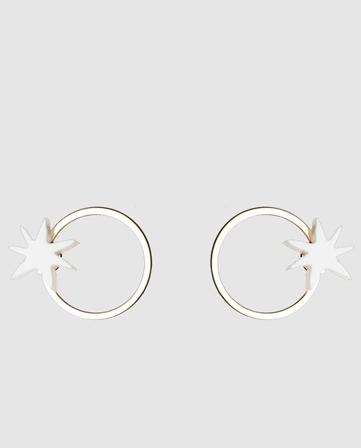 Pendientes de aro Papiroga Voynich de plexiglás blanco