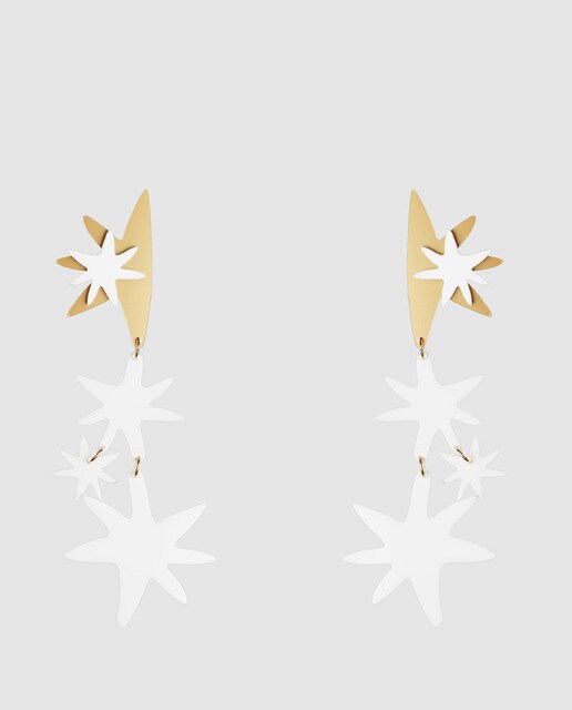 Pendientes Papiroga Voynich de plexiglás blanco