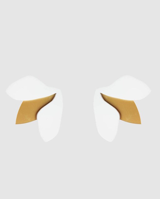 Pendientes Papiroga Voynich de plexiglás blanco