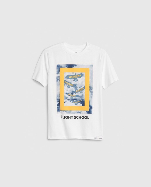 Camiseta de niño en blanco con print
