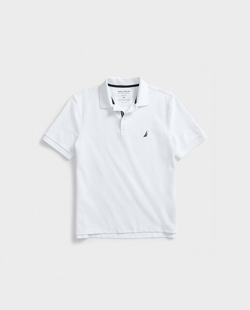 Polo piqué de hombre Nautica blanco de manga corta