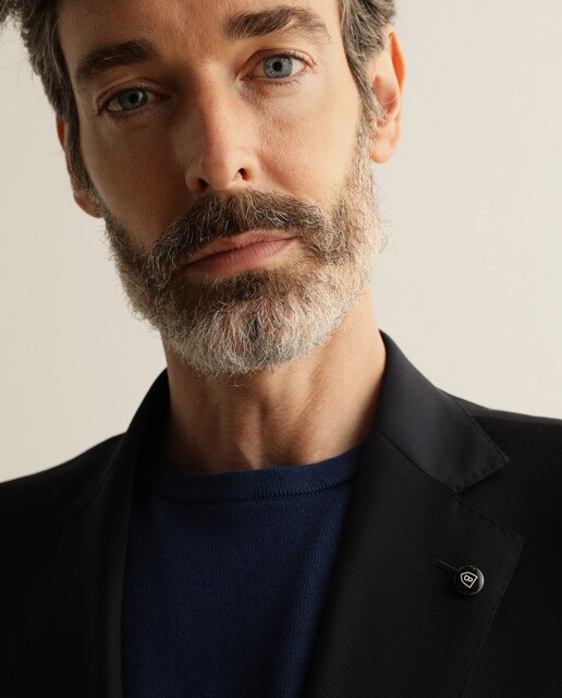 Traje de la colección Black de hombre slim de cuadrillé azul