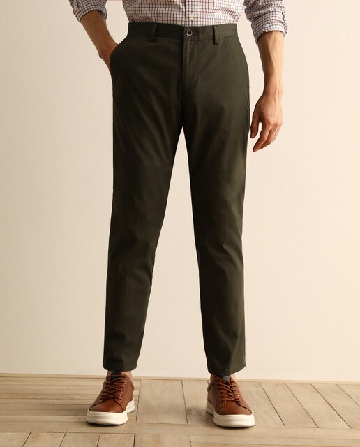 Calças chino de homem custom caqui