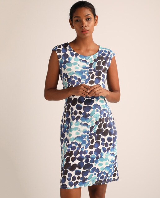 Vestido com estampado de pedras