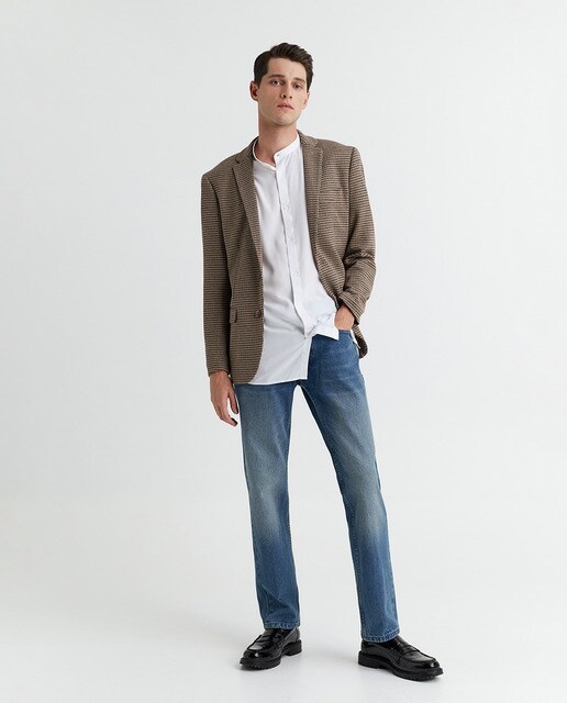 Jeans regular azuis de homem