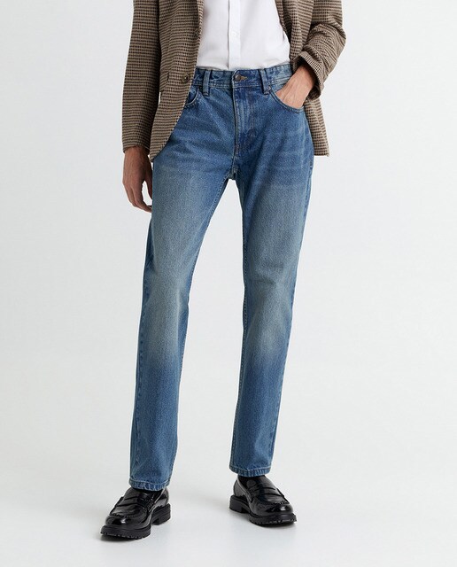 Jeans regular azuis de homem