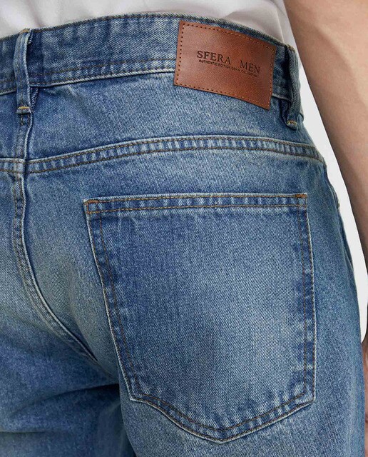 Jeans regular azuis de homem