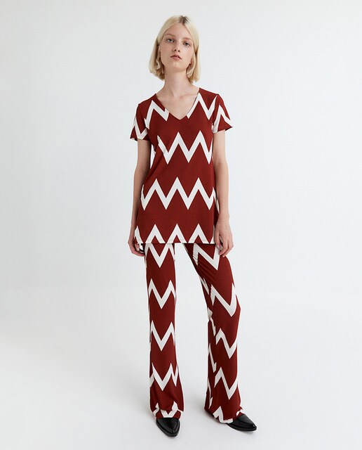 Pantalón largo de mujer zigzag