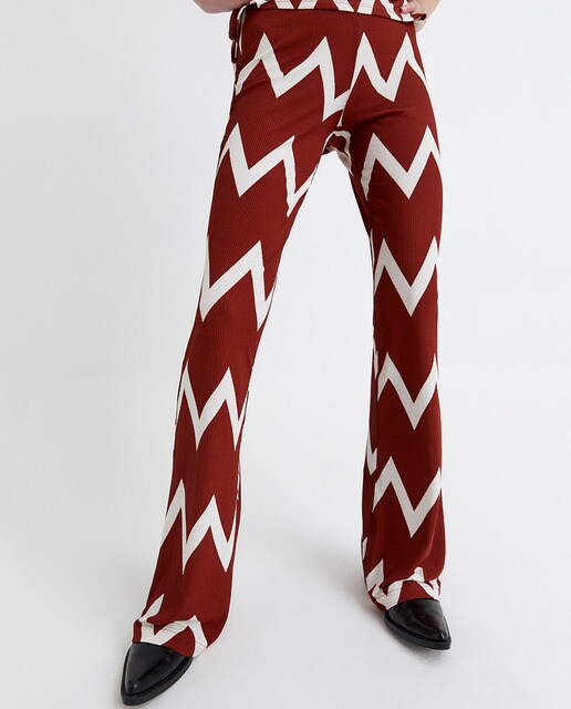 Pantalón largo de mujer zigzag