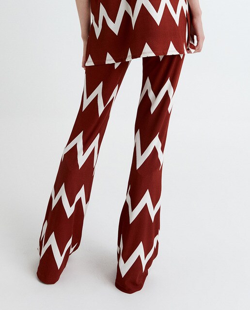 Pantalón largo de mujer zigzag