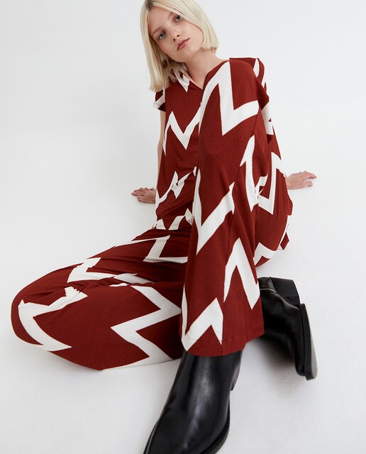Pantalón largo de mujer zigzag