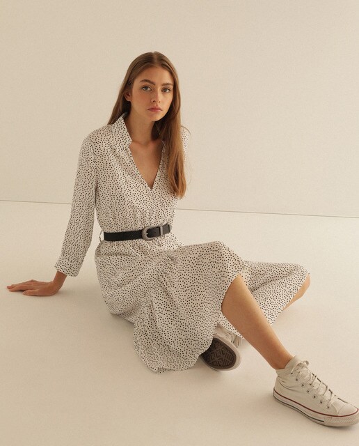 Vestido camiseiro com cinto