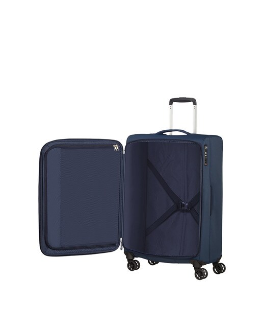 Trolley médio LITERAY flexível azul-marinho, com capacidade para 75 L