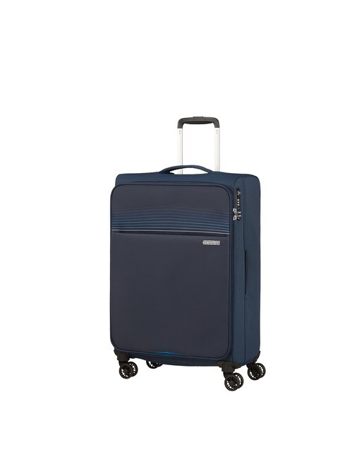 Trolley médio LITERAY flexível azul-marinho, com capacidade para 75 L