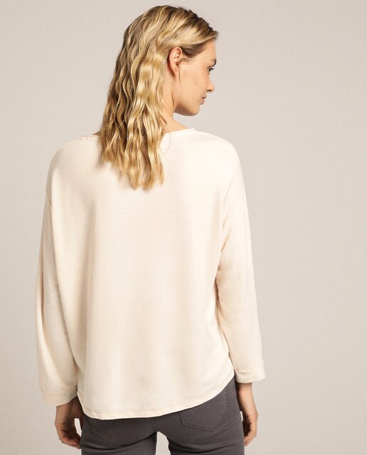 Sweatshirt com seda e estampado floral