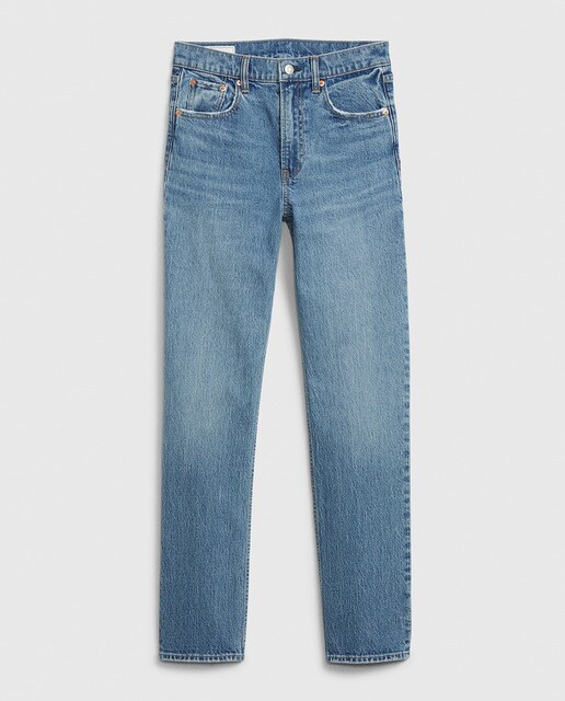 Jeans straight de cintura subida
