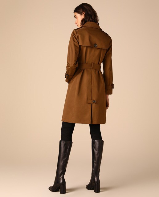 Gabardina clásica de mujer en color liso