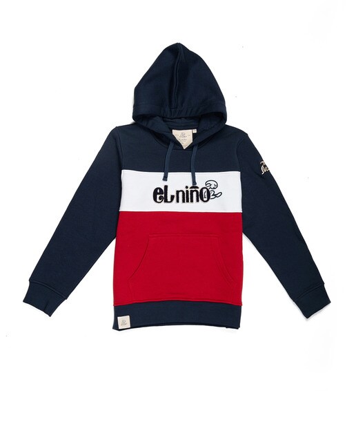 Sweatshirt de rapaz bicolor com capuz