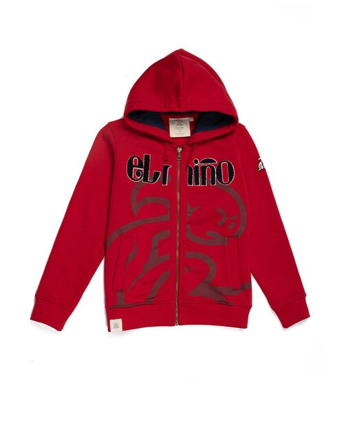 Sweatshirt de menino em vermelho com capuz
