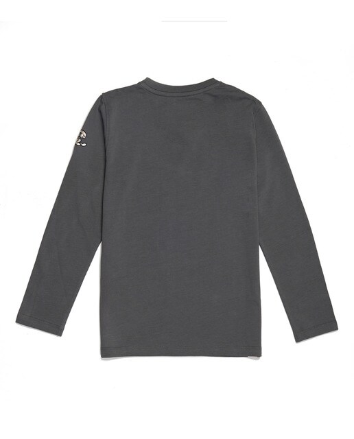 T-shirt cinzento-escuro estampada