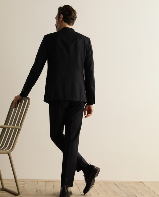 Traje de la colección Black de hombre slim de cuadrillé azul