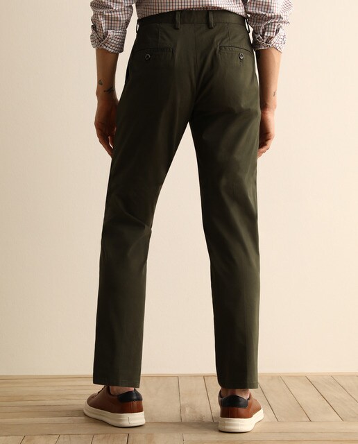 Calças chino de homem custom caqui