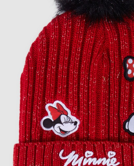 Gorro vermelho da Minnie com pompom