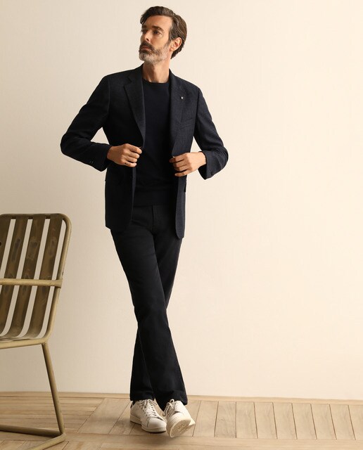 Americana de la colección Black de hombre slim de espiga azul