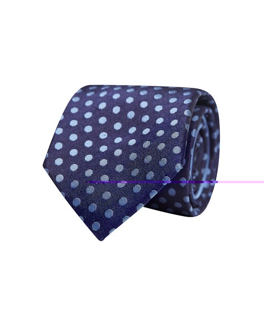 Gravata de seda azul-marinho com estampado de micro desenho