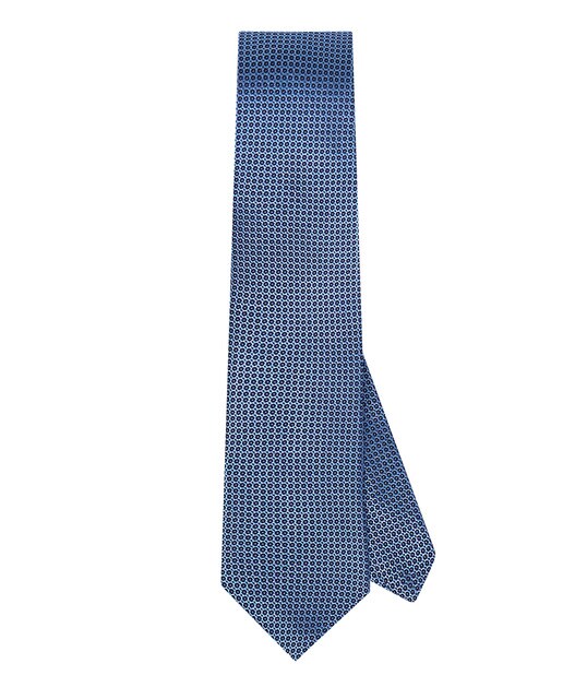 Gravata de seda azul celeste com estampado de desenho