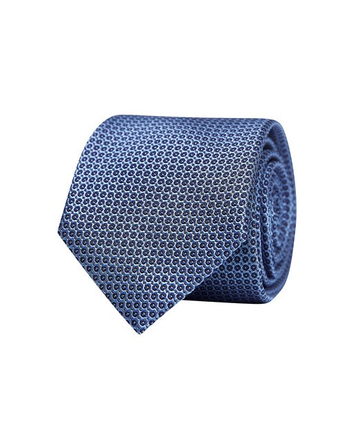Gravata de seda azul celeste com estampado de desenho
