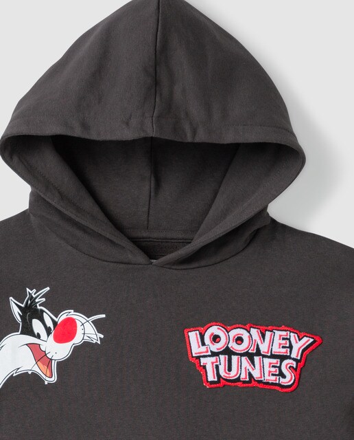 Sweatshirt cinzento-escuro com remendos Looney Tunes