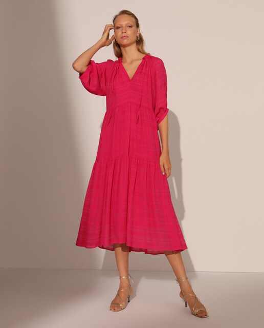 Vestido midi con manga francesa